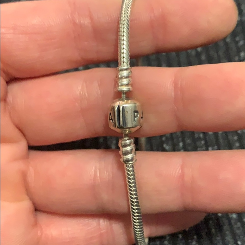 Pandora 7.9 inch snake chain charm bracelet - Picture 2 of 4
